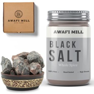Awafi Mill Himalayan Black Salt Whole Kala Namak Bottle of 100g
